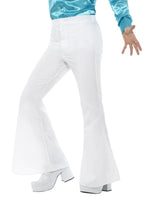 Flared Trousers, Mens, White48194