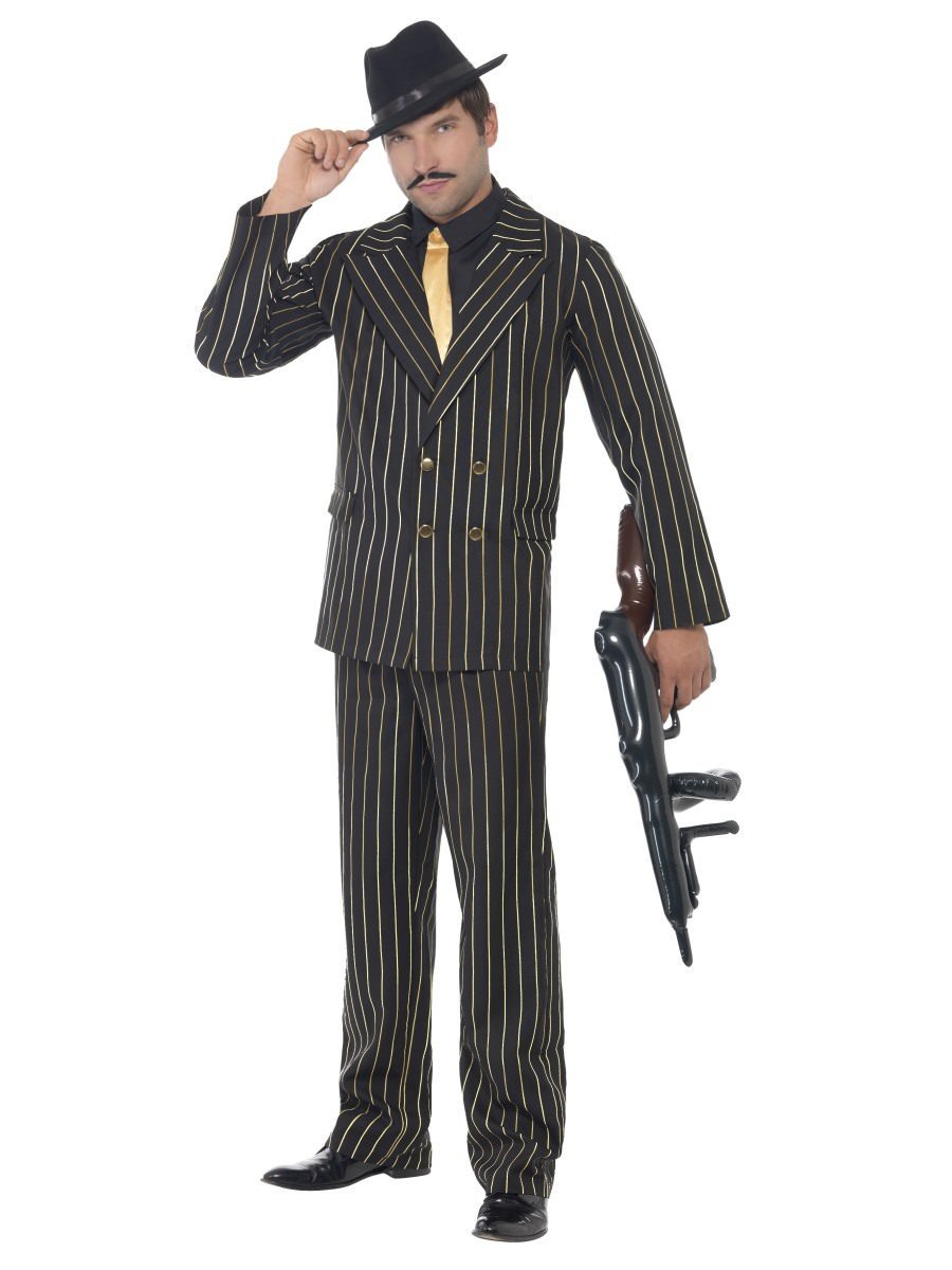 Gold Pinstripe Gangster Costume22414