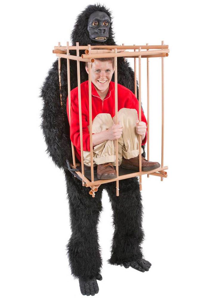 Gorilla and Man in Cage Costume