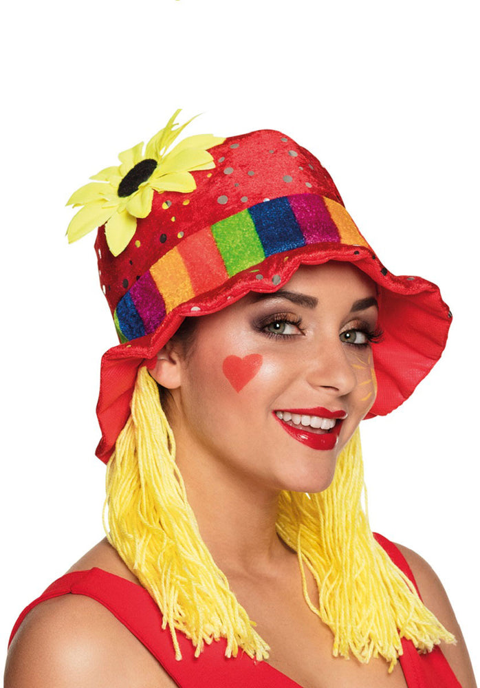 Clara Clown Hat with attached Hair
