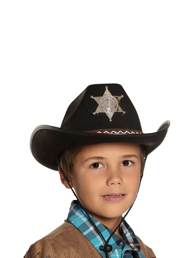 Junior Sheriff Black Hat - Child