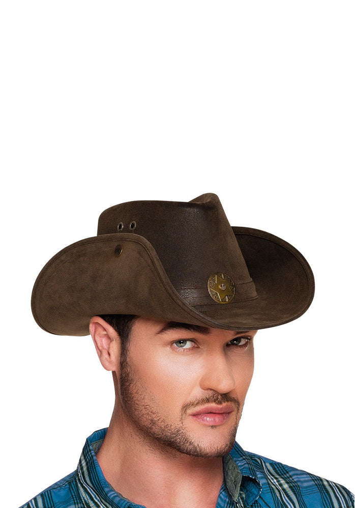 Nevada Cowboy Leather Look Hat