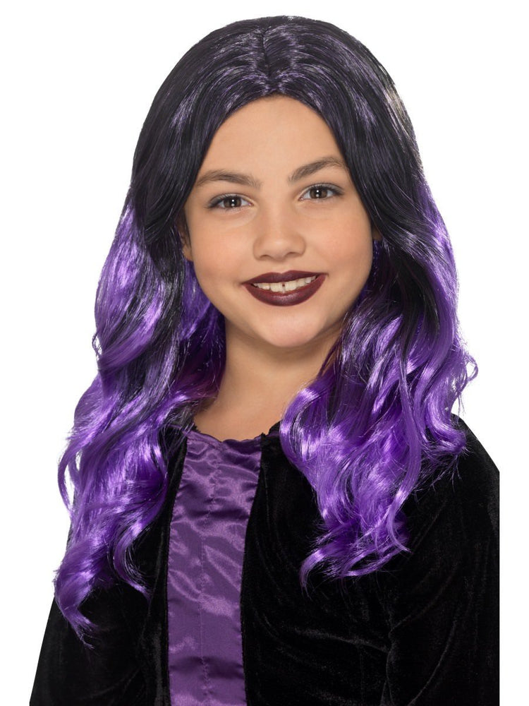Witch Wig Black & Purple, Child