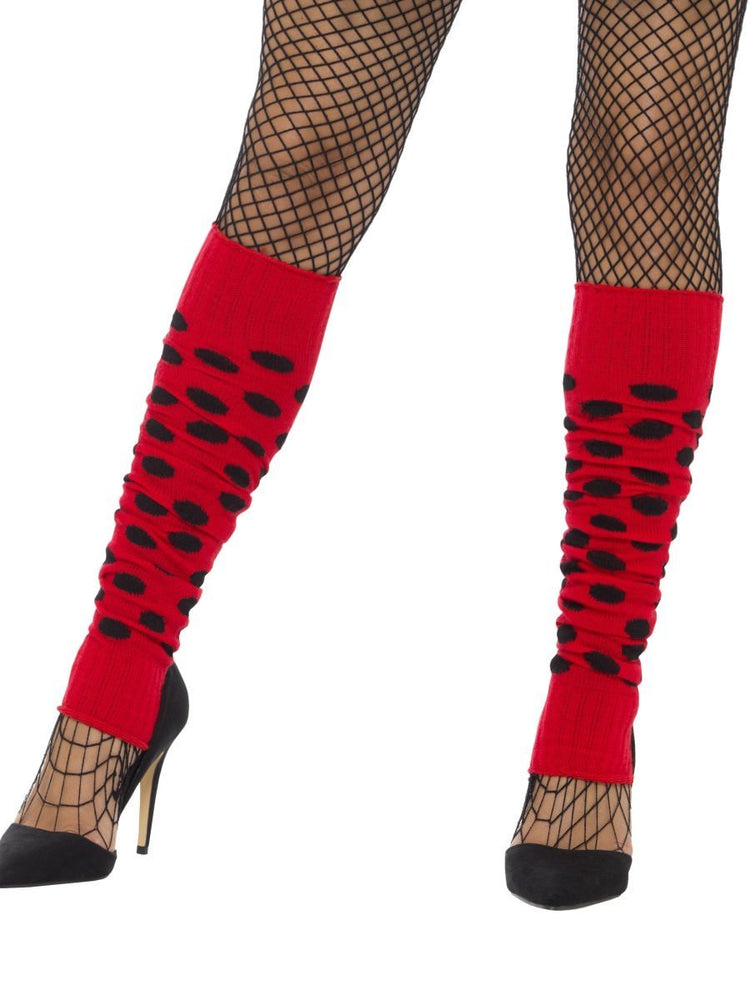 Legwarmers, Black & Red, Spotted45640