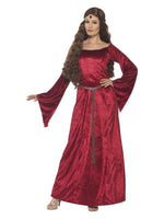 Smiffys Medieval Maid Costume, Red - 44682