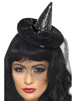 Witch's Mini Hat Glitter w Netting