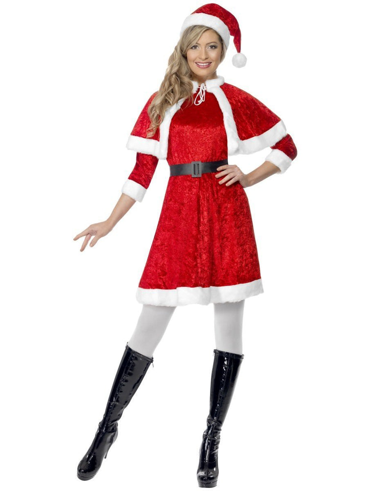 Smiffys Miss Santa Costume, with Cape & Belt - 29005