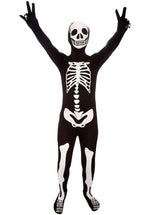 Kids Morphsuit Skeleton Costume, Black & White Child Size