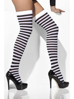 Opaque Hold Ups - Striped, Black and White
