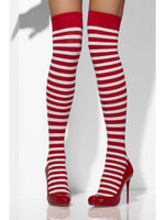 Opaque Hold-Ups Red & White Striped