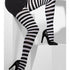 Opaque Black & White Striped Tights