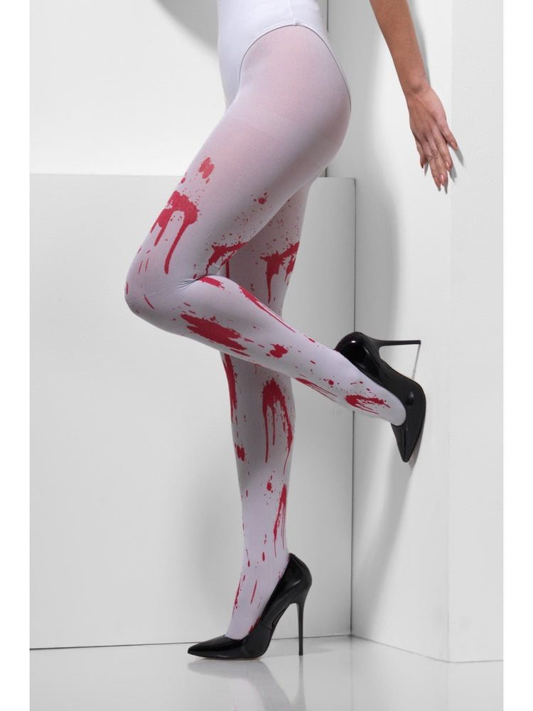 Smiffys Opaque Tights, with Blood Splatter - 48314