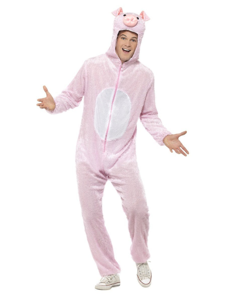Smiffys Pig Costume, Jumpsuit with Hood - 31669