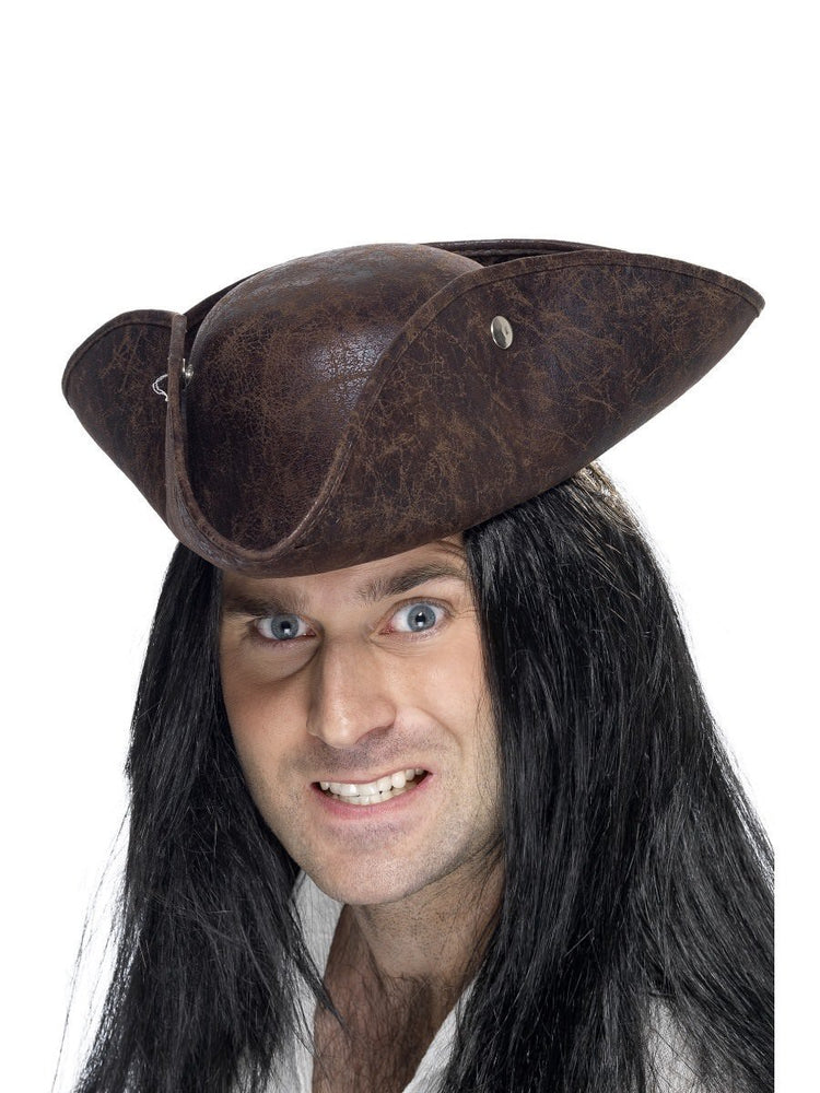 Pirate Tricorn Hat Brown