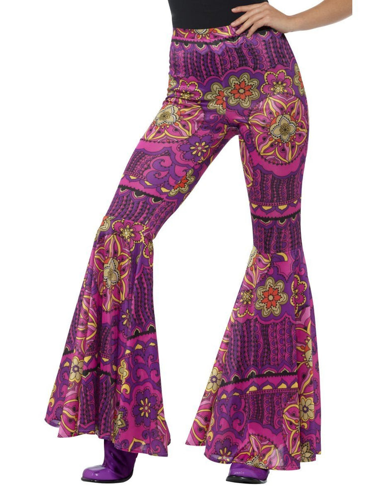 Smiffys Psychedelic Flared Trousers, Ladies - 45166