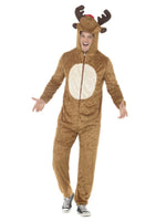 Smiffys Reindeer Costume, Brown, with Hooded Jumpsuit - 31668