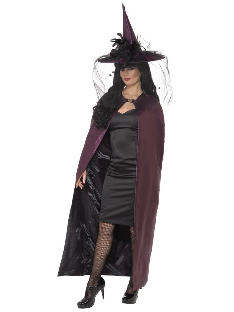 Deluxe Reversible Witches Cape Purple & Black