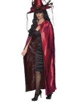 Deluxe Reversible Witches Cape Red & Black