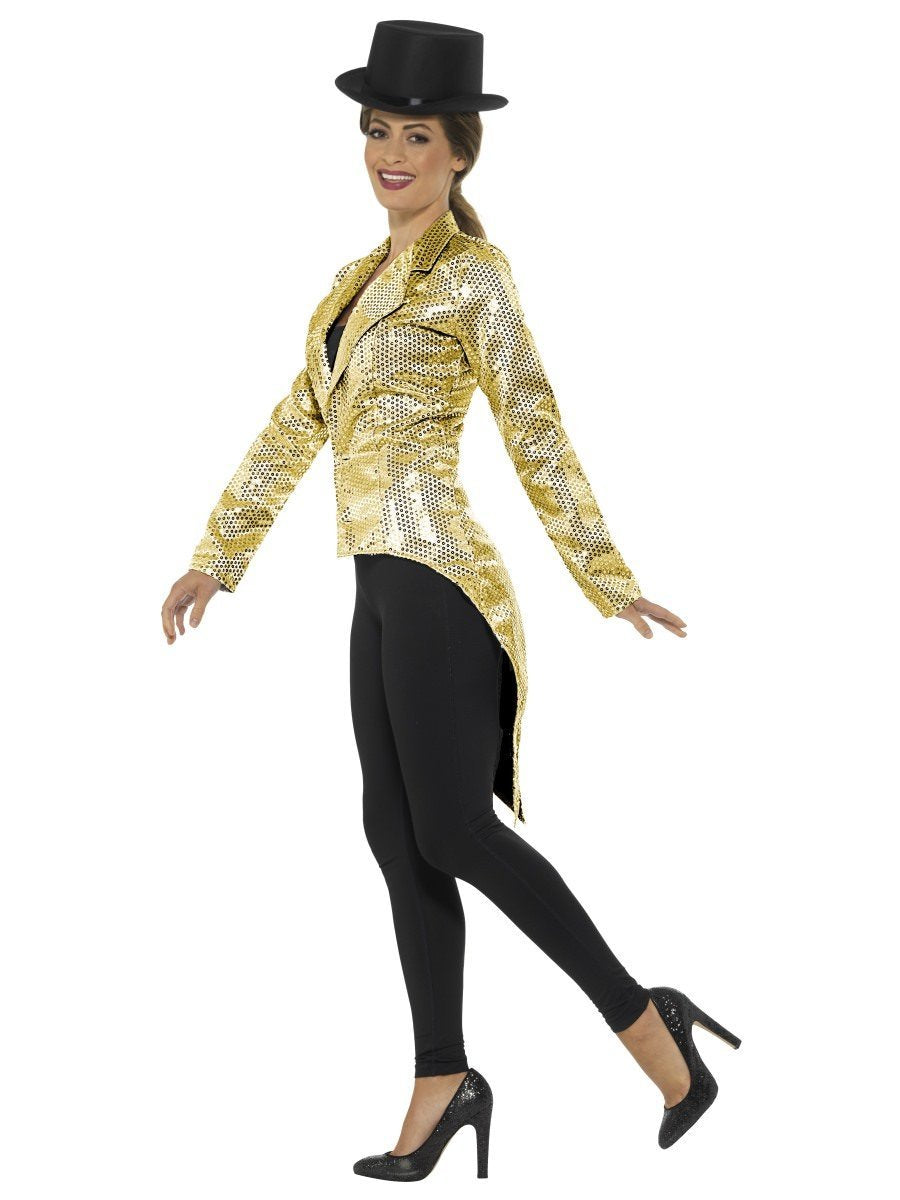 Sequin Tailcoat Jacket, Gold