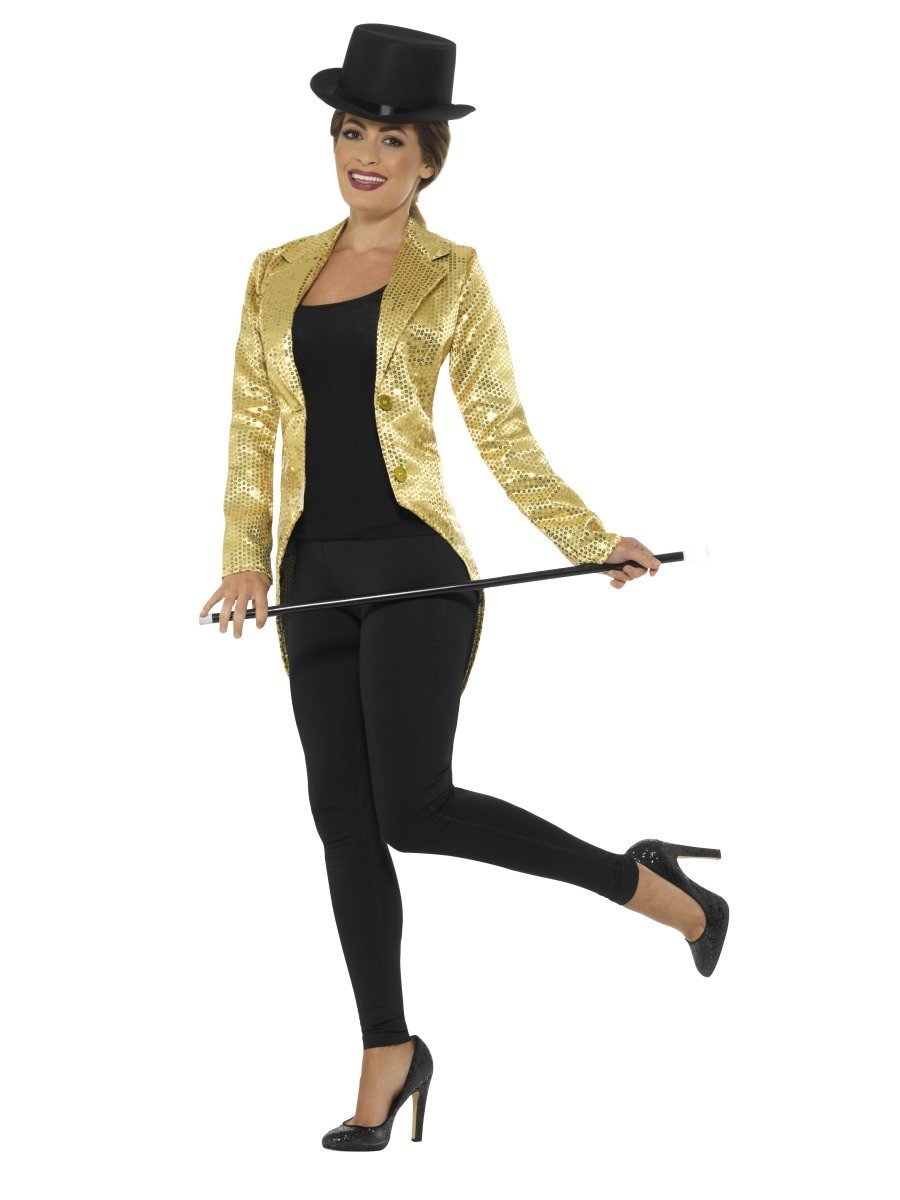 Sequin Tailcoat Jacket, Gold