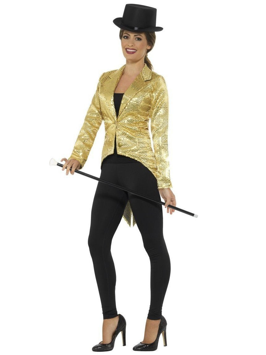 Sequin Tailcoat Jacket, Gold