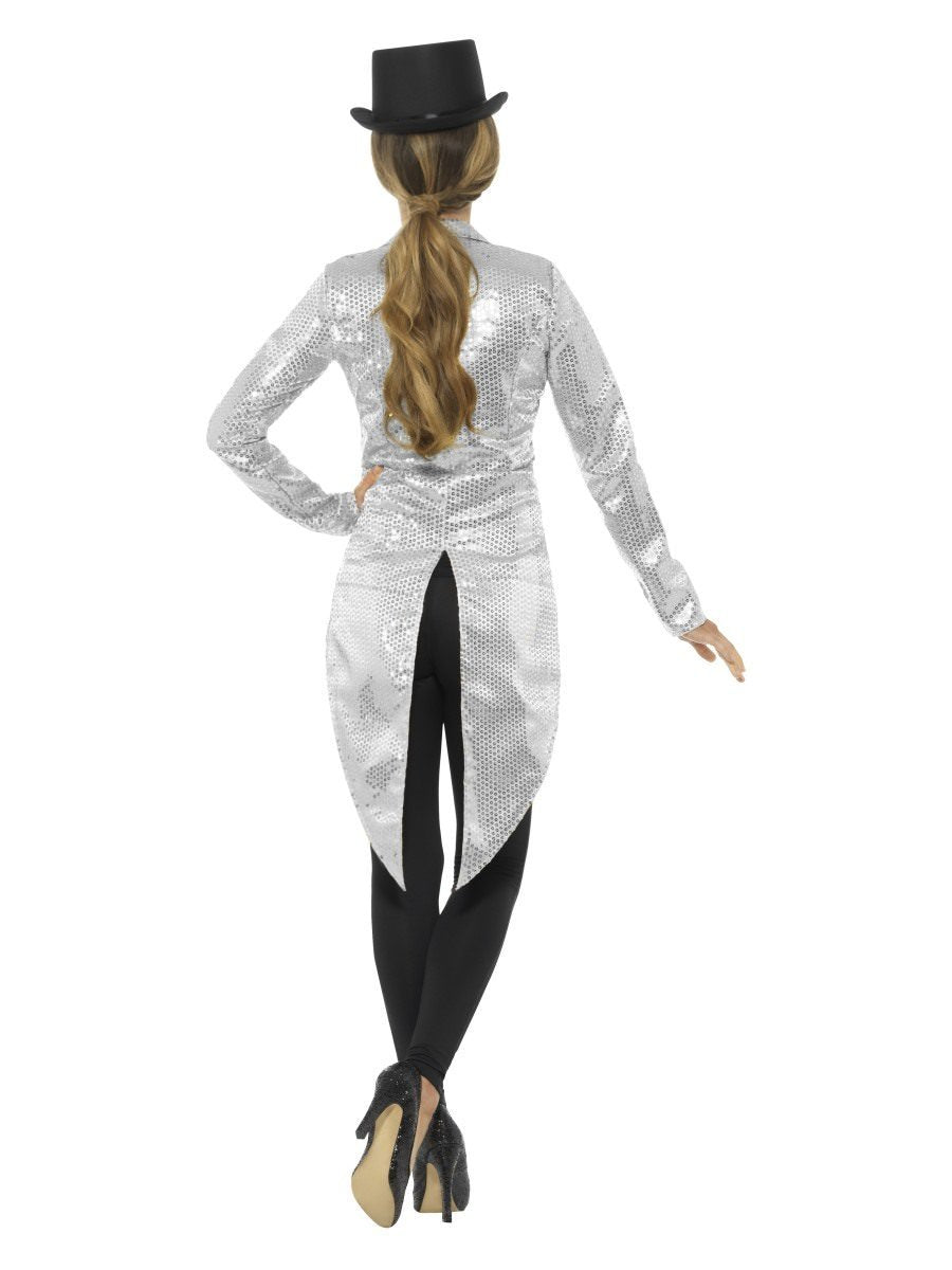 Sequin Tailcoat Jacket, Silver