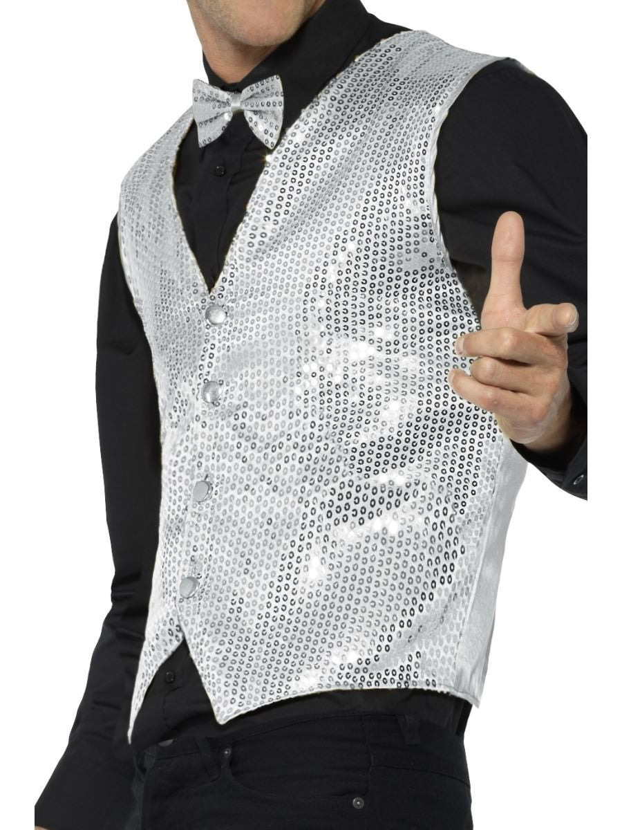 Sequin Waistcoat, Silver