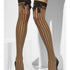 Sheer Hold Ups with Stripes & Bow