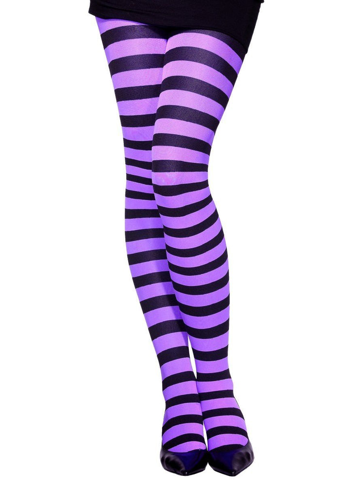 Tights Striped, Purple & Black