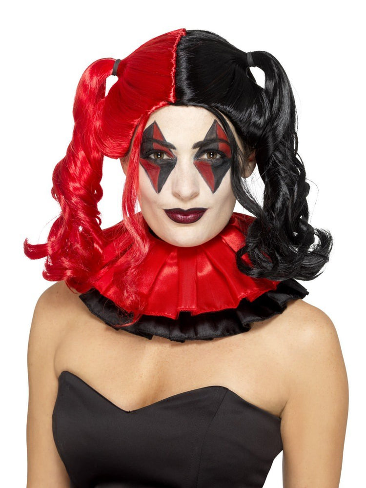 Smiffys Twisted Harlequin Wig, Black & Red - 48049