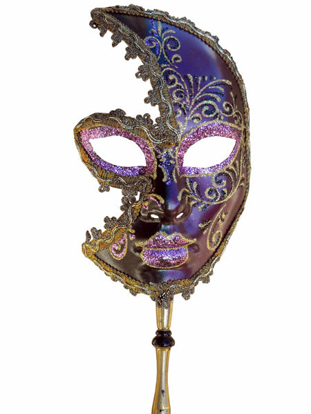 Venetian Mask - Manico Commedia Dell'Arte Italian Carnival Mask