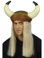 Viking Helmet blonde hair & fur trim