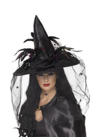 Black Witch Hat with Netting