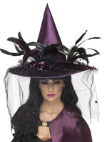 Feathers Witch Hat Purple
