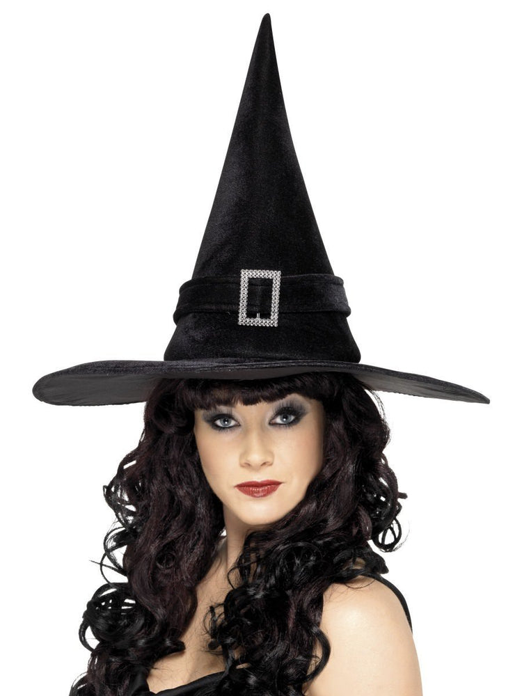 Witch Hat - Black With Diamante Buckle