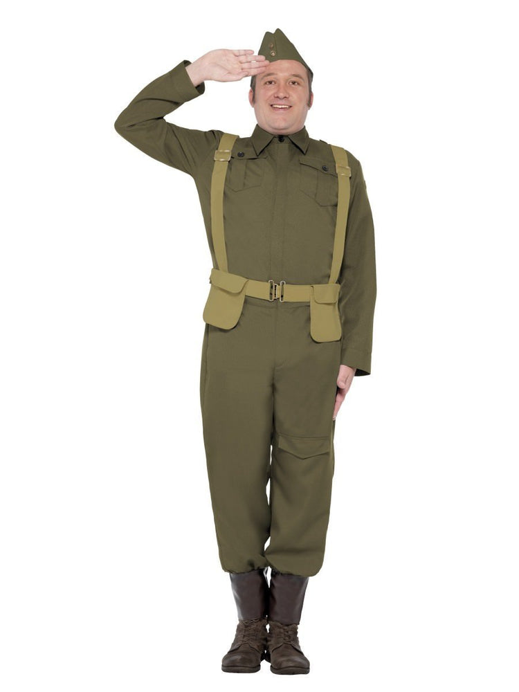 Ladies Army Fancy Dress Costume Soldier Camo Womens WW2 Pin Up