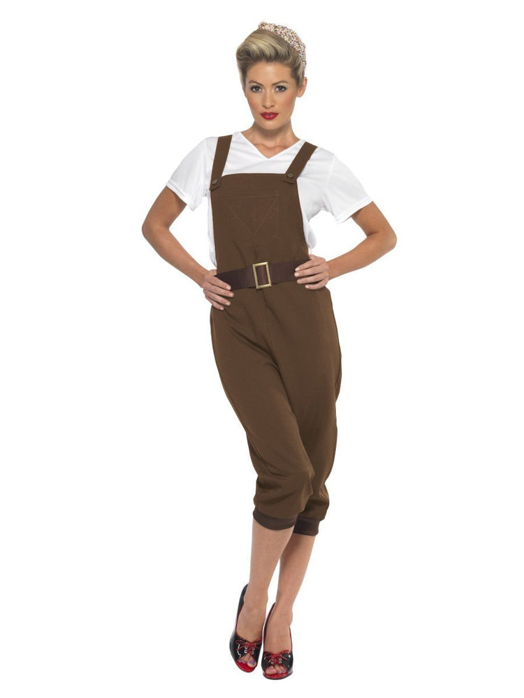Smiffys WW2 Land Girl Costume, Brown - 43038