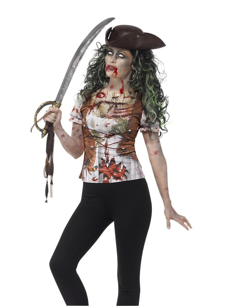 Smiffys Zombie Pirate Wench T-Shirt Adult Women's - 45565